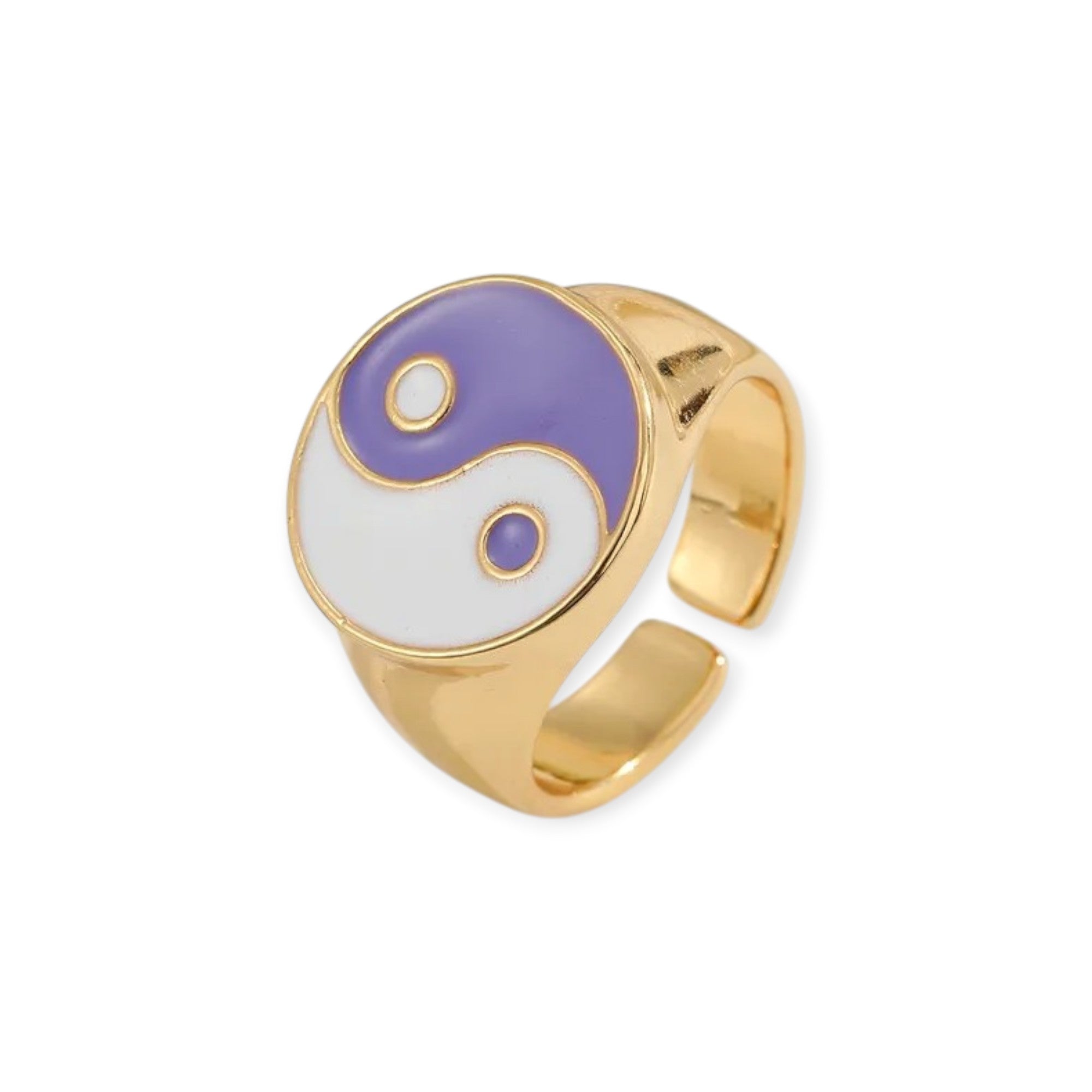 Anillo Jing Jang Morado Acero