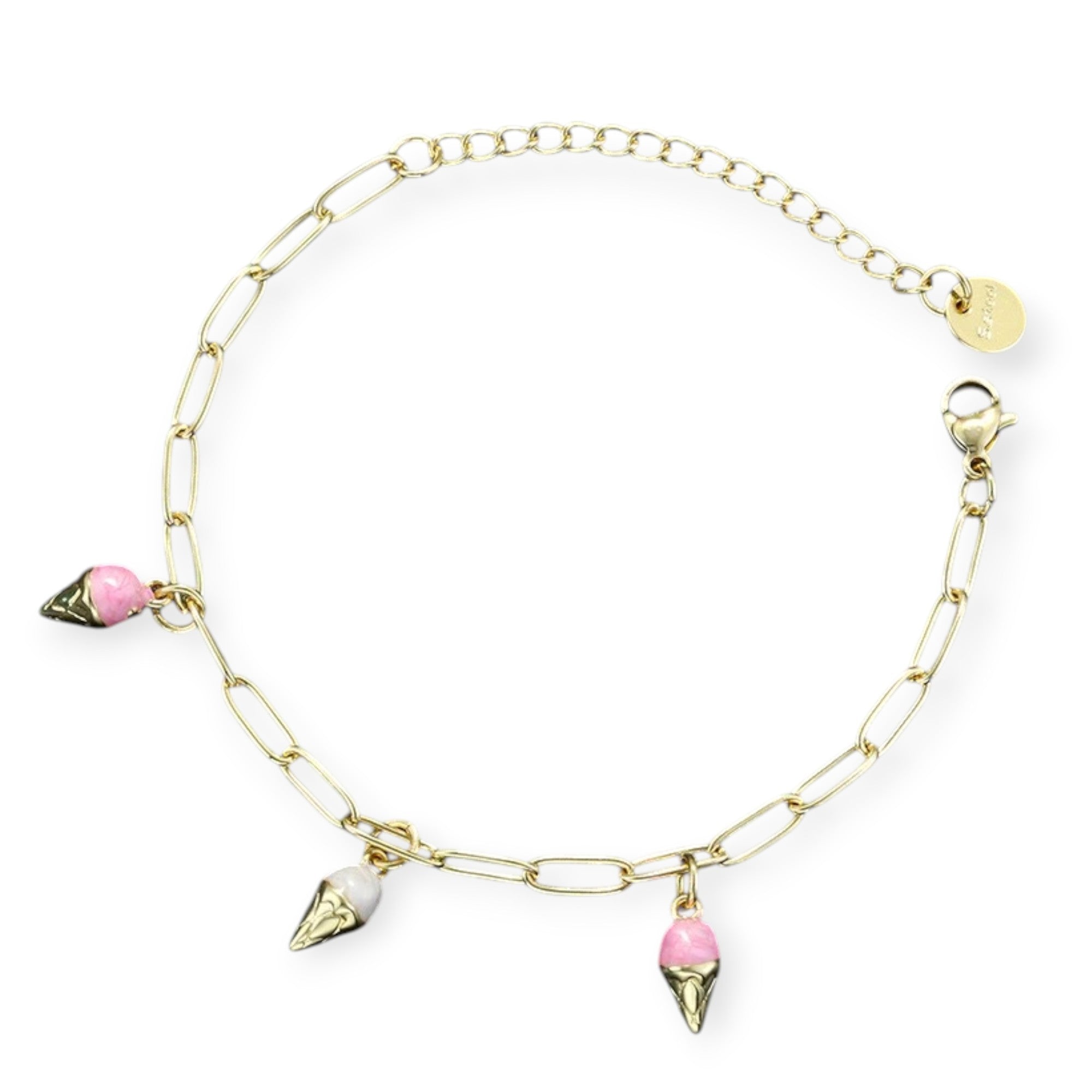 Pulsera de Cadena Charms Mini Setas Acero