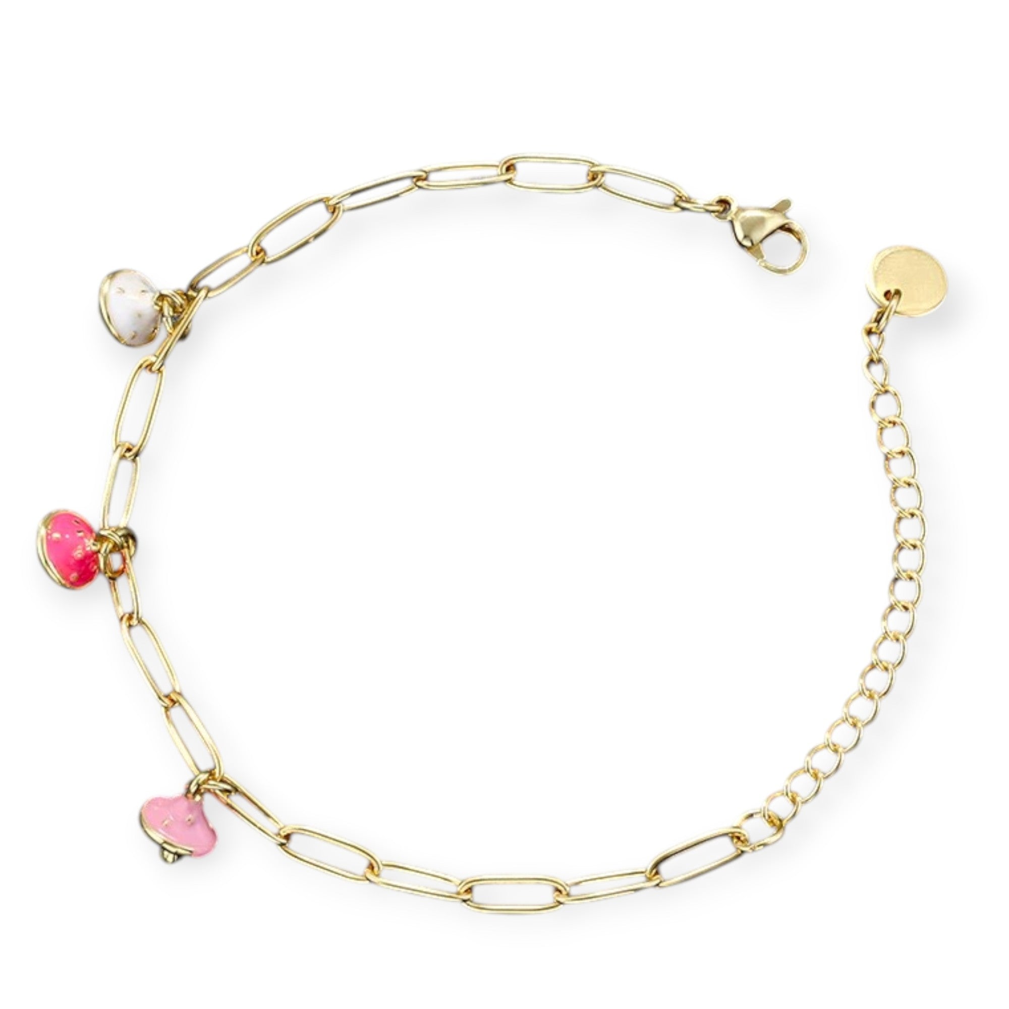 Pulsera de Cadena Charms Mini Setas Acero